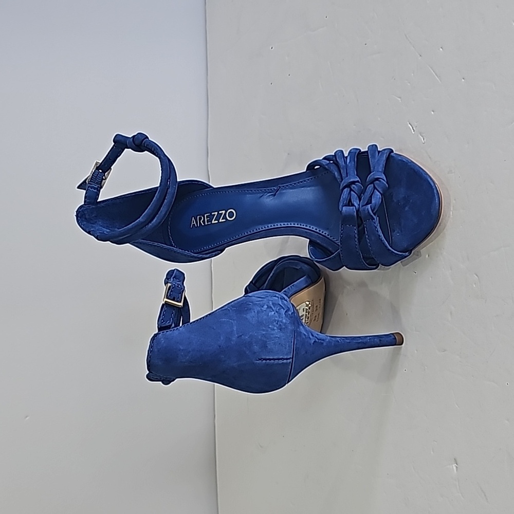 Arezzo  Ankle Strap sandals Knotted Stiletto Strappy Suede Sandals Size 8 / 38